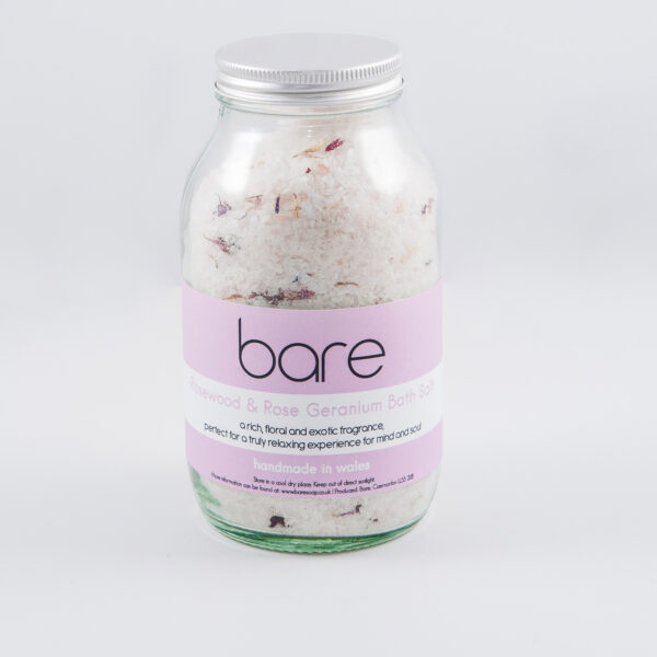 Bare Natural Rosewood and Rose Geranium Bath Salt
